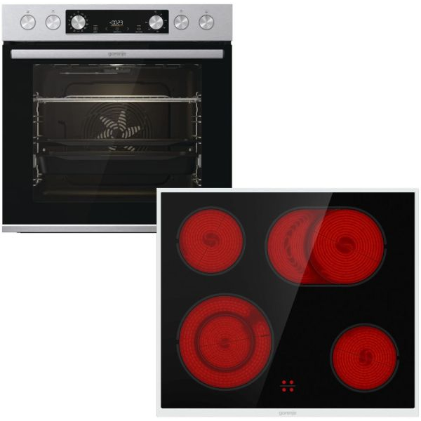 Gorenje  BCS6737E06X Beépíthető Sütőszett  kerámia főzőlappal   (ECD634X)